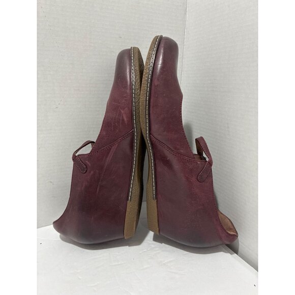 Dansko Loralie Burnished Red Wine Wedge Heel Mary Jane Shoes 6900221200 Sz 39 - Picture 4 of 6